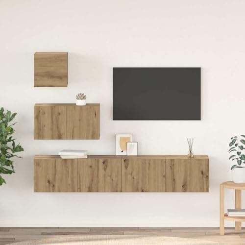 WSJHUHK TV-skåp set väggmonterad 4 st hantverkare ek 80 x 30 x 30 cm möbler, TV-stativ och TV-skåp