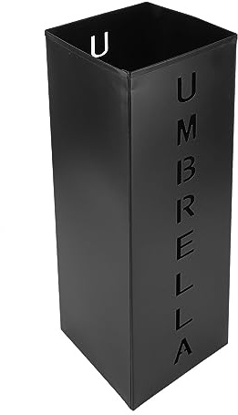 Oytrui Umbrella Stand, Square Metal Umbrella Holder with Rustproof Powder Coated Steel for Entryway Office Home, Freestanding Black Umbrella Rack