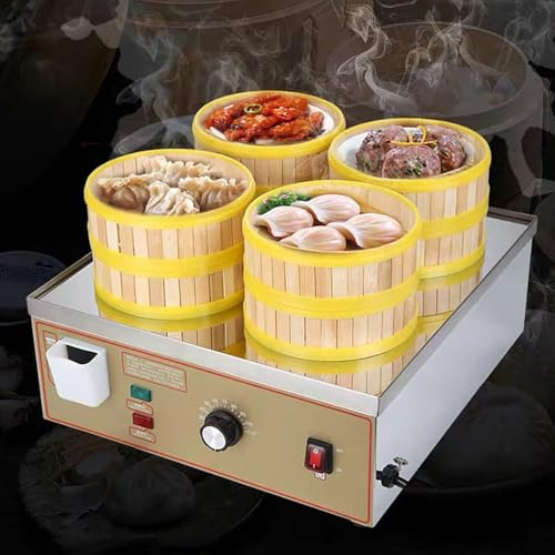 Vaporizador eléctrico comercial con alarma de combustión en seco y suministro de agua independiente, ajuste de temperatura constante de 30 a 110 °C, perfecto para tiendas de desayuno y bollos al vapor