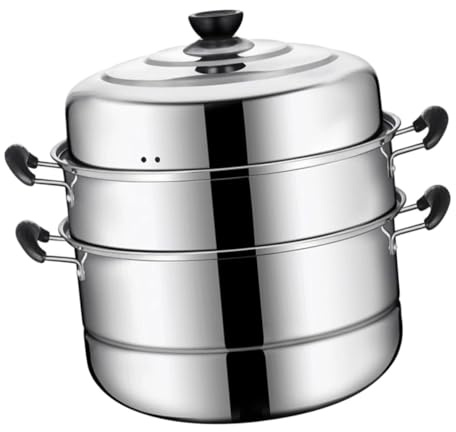 Alipis Olla Vapor Acero Inoxidable Apilable para Cocinar al Vapor Compatible con Estufas Gas y Eléctricas Uso Doméstico