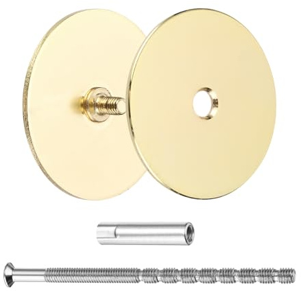 QUARKZMAN Plaque De Recouvrement De Trou De Porte, Pour Trous De 1 A 1-3/4, Plaque De Remplissage Pour Trou De Poignee De Porte Ronde, Ecrou De 1.38, Vis De 3.54, Doré, Lot De 1