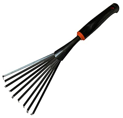 Rastrillo para Hojas y césped, Rastrillo de Hojas Metal for jardín, for Recoger residuos , Herramienta Acero for césped, Mango ergonómico, protección contra la corrosión