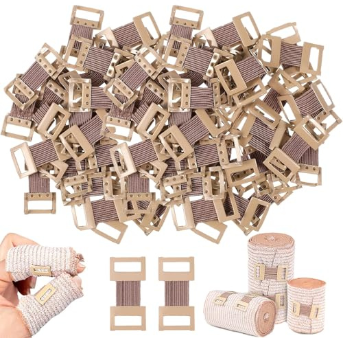 100 Stück Verbandklammern,erbandklammern,Elastische Bandage Clips,Mullbinden Klammern Clips,Schwiegermutter Klammer,Schokoladenfarbe,Aluminium,Für Verschiedene Bandagen Verbandsmaterial
