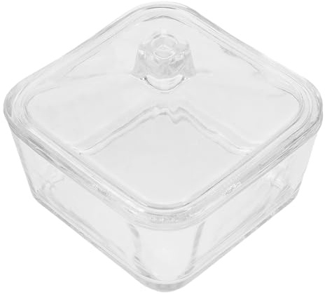 FUNNETOYU Pot à Sucre en Verre Transparent avec Couvercle, Bol Carré 1 Pièce, Récipient Hermétique pour Sucre en Morceaux, Sucrier pour Café Bureau la Cuisine, Accessoire Pratique et