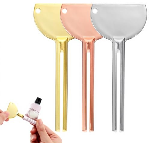 Grevosea 3 Stück Edelstahl Tubenquetscher für Alle Tube Tubenausdrücker | Zahnpasta Squeezer Metall Toothpaste Squeezer Tubenpresse Set für Zahnpasta Haarfärbemittel Pigmente Geeignet