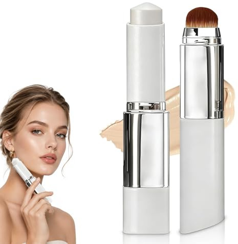 2er-Pack Faccelove Foundation Stick mit Pinsel, Color Changing Foundation Stick mit LSF 15,2-in-1 Make-up Stick,Automatische Farbanpassung,für Natürlichen Strahlen, Lang Anhaltender für Alle Hauttypen