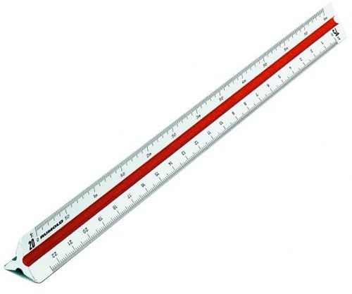 Rumold Präzisions-Dreikantmaßstab 160/160/1/30 30 cm weiß Kunststoff architect 1