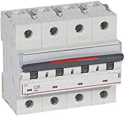 Disjoncteur DX³ 36kA - 4P 400V~ - 20A - courbe C - 6 modules
