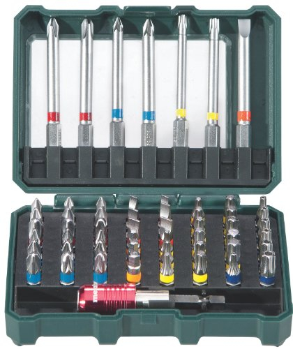 Metabo Bit-Box SP 56-teilig (626702000) – Farbcodiert, inkl. magnetischem Schnellwechselhalter, robuste Aufbewahrungsbox