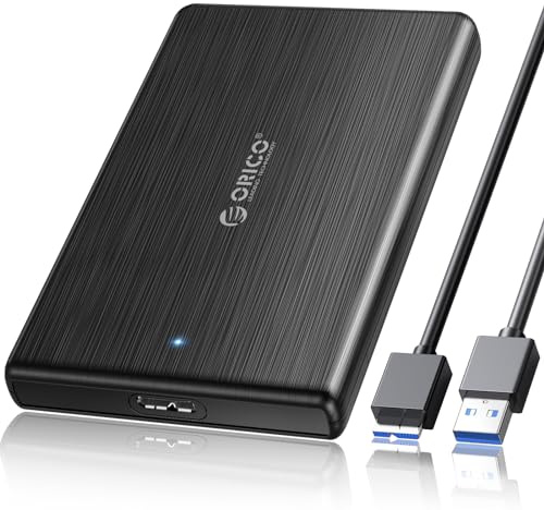 ORICO Boitier de Disque Dur Externe USB 3.0 vers SATA III 2,5 pour Disque Dur SATA HDD/SSD 7 mm et 9,5 mm 2,5 Noir (2189U3-BK)