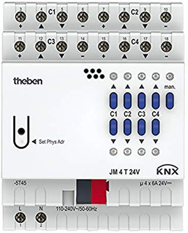 Theben 4940260 - Actuador persiana jm 4-t 24v knx 4 canal fix2