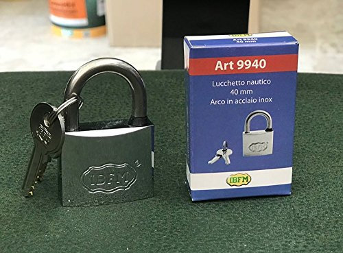 LUCCHETTO NAUTICO 40 MM ARCO IN ACCIAIO INOX
