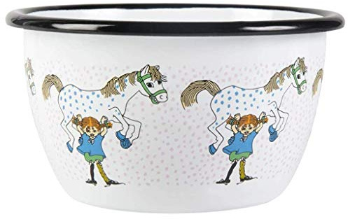 Pippi Langstrumpf Schale, 600ml, Emaille schüssel, Müslischale, Snackschale, Servierschüssel, für kinder und erwachsene