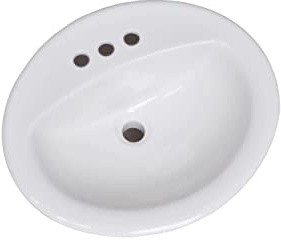 Design House 573428 Oval Drop-In Sink 20x17 Single Basin in White