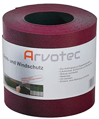 Sichtschutz, 25 Meter - 6 Farben wählbar - zur Anbringung an Doppelstabmatten - Lärm-, Sicht- & Windschutz - einfache Montage - 1,1 mm Stärke statt der üblichen 1,0 mm - Made in Germany (Bordeauxrot)