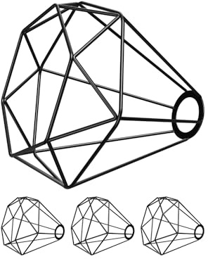 ledscom.de 4x Käfig-Lampenschirm, schwarz, 200mm Ø