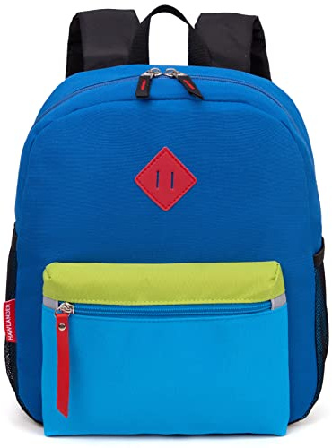 HawLander Little Kids Backpack, Toddler School Bag for Boys Aged 3 4 5 6 7 Years, with Chest Strap, Blue