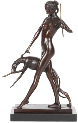 NILEEBUKER Statua greca in bronzo della dea di Diana Artemide, autografata da Edward McCartan, famosa scultura da 30 cm