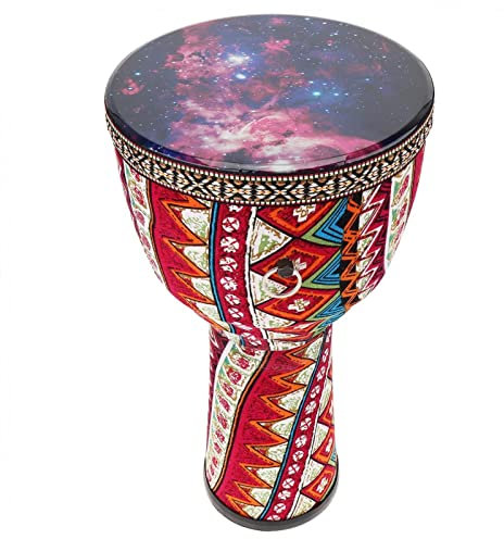 TSTS Djembe Trommel 8Inch Afrikanische Djembe-Trommel Bunte Stoffkunst Abs Fass PVC Sternenhimmel Hautkinderhandtrommel