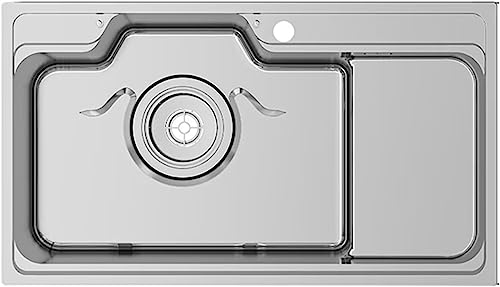 Evier de cuisine, Evier sous plan en acier inoxydable 304, Evier pour lave-vaisselle, Evier à gradins, Evier à gradins, Evier à gradins, Evier à gradins (Couleur : C, Taille : 80 * 48 * 23cm)