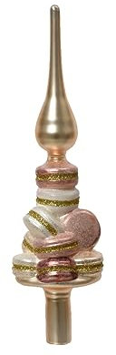 Punta de árbol de Navidad de cristal, 29 cm, con purpurina soplada