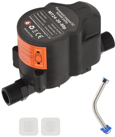 24V DC Water Pressure Booster Pump for Shower, Low Noise, Automatic | Shower Pressure System with Automatic Flow Switch, Quiet Operation, Max. Head 60ft & Flow 4.4GPM