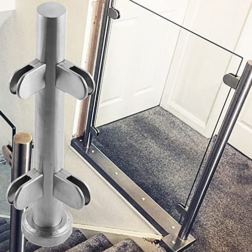 Balustrade Geländer Post Glas Balustrade Sicheren Schutz Glas Geländer Clamp Für Haus Treppe, Heavy Duty Stabile Bodenbefestigung Glas Post Geländer/Geländer, Für 8-12Mm Dicke Panel, 105Cm(41 3/8)
