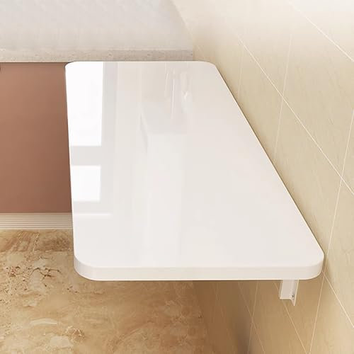 JGUOLIANG Wandmontierter Klapptisch,Wandmontierter Klapptisch mit Klavierlackoberfläche, schwimmender Klapptisch for Küche, Bad, Büro, 50kg/110lb klappbarer Wand-Bürotisch(39.3 * 11.8in)