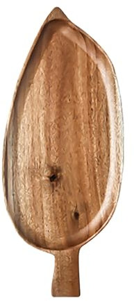 Grand plateau en bois en forme de feuille pour thé de l'après-midi, assiette de service à sushis, plateau de présentation de dessert, vaisselle de cuisine