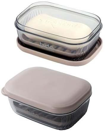 Boîte à savon - Boîte de voyage - Séchage rapide - Boîte à savon de voyage - Étanche - Avec couvercle - Étui à savon mobile avec écoulement pour cubes de savon