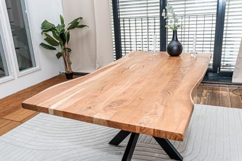 Linele Baumkantentisch Esstisch 200x100 cm aus Akazienholz
