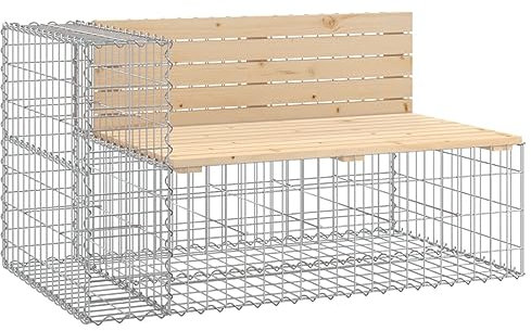 ULUYYUC Bierbänke Sitzbank Outdoor Bierzeltgarnitur Klein Garden Bench - Gartenbank aus Gabionen 122x71x65,5 cm Massivholz Kiefer für Innenhof Garten Parks Balkon