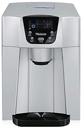 JUNCHENG1008 máquina de Hielo Dispensador de Agua y máquina de Hielo compacta multifunción automática pequeña for el hogar, Hielo de 33 Libras en 24 Horas,Silver Maquina de Hielo para casa