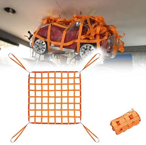 Flat Nylon Sling Hoisting Net - Lifting Straps For Hoist, Cargo Lifting Bag, Tear Resistant Truck Cargo Net, Lashing Net For Boxes And Pallets, For Loading And Unloading Cargo(3.5X3.5M/Mesh 15cm/Load