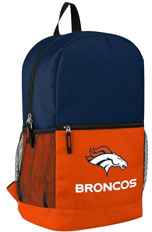 FOCO NFL Sac à dos de voyage avec grand logo de l'équipe de football 2 tons, Denver Broncos, One Size, Sacs à dos de jour