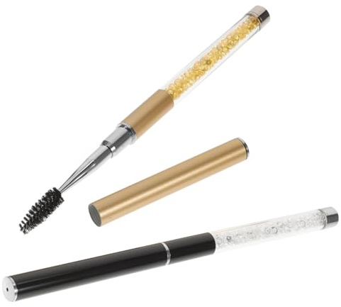 EPIGEIST 2 st Ergonomisk Ögonfransborste med Spiralspole och Portabel Mascara Borste för och Prydligt Ögonfrans och Ögonbrynsutseende för Professionell och Hemmabruk