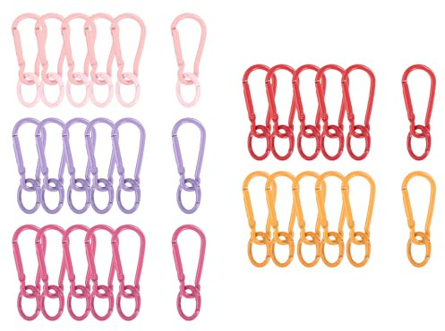 sourcing map 1 juego de clip de resorte, hebilla de clip de llavero con anillo de resorte para cierres de mochila, bolsa de bricolaje, bolso, bolso, rojo y otros 4 colores