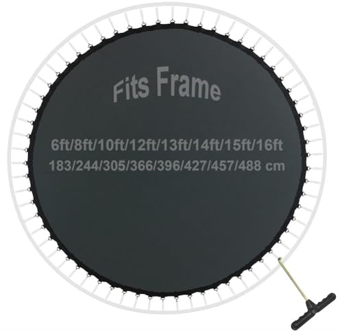 Tappeto elastico di ricambio per telaio rotondo 183-488 cm, con compressore a molla e resistente alle intemperie, ideale per attività all'aria aperta e attività fisica