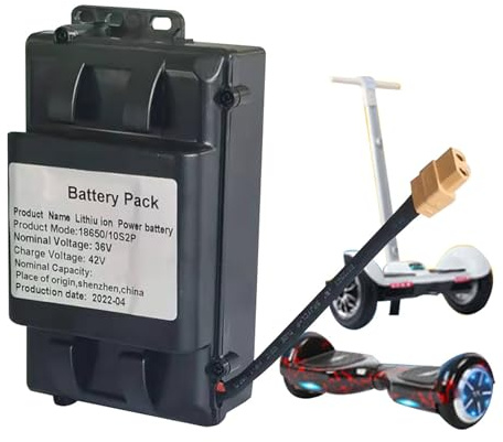 JHKJ 36-V-Hoverboard-Akku-Ersatz, 2 Ah, 3 Ah, 4 Ah, 5,2 Ah, 6 Ah, wiederaufladbarer Li-Ionen-Akku für Elektroroller/selbstbalancierende Boards, 72 Wh-230,4 Wh Motor,36v2.4ah