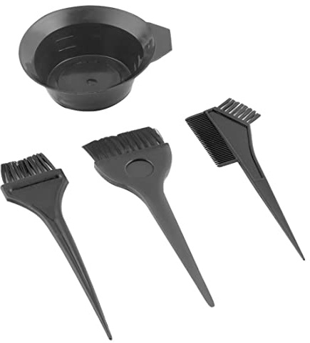 Kit de coloration de teinture capillaire 4 pièces, brosse, peigne, bol mélange, outils coiffure pour usage domestique en Salon