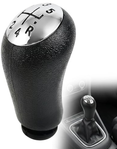 Toolivex Car Gear Shift Knob 5-Speed for Renault Clio 3 Black PU Leather Gear Knob for Clio III 2005-09 Megane 2 Laguna 2 2003-09 Clio 4 2012-19 Dacia Sandero Ergonomic Design Smooth Shifting