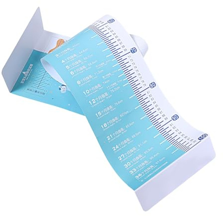 Baby Height Measuring Mat PVC Blue with Storage Bag and Stickers | Growth Chart Ruler for Kids, Infant Body Length Meter, Rounded Corners, Soft Pad and Secure Edges