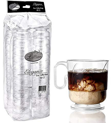 Lillian Signature Collection 40 Count Elegance Coffee Mug, 8-Ounce, Clear