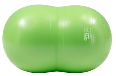 GYMNIC Physio Roll Plus Palla doppia Ø 55 cm/L 90 cm verde lime per fisioterapia antiscoppio con sistema BRQ, ideale per esercizi di equilibrio, coordinazione e riabilitazione motoria