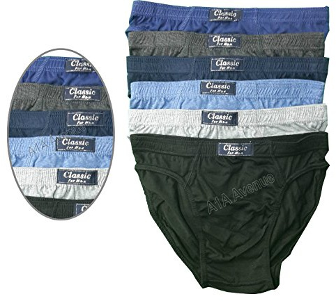 PACK OF3 6 9 & 12 MENS CLASSIC SLIPS BRIEFS PANTS HIPSTER UNDERWEAR COTTON S-2XL[Pack Of 6 Mix Colours,XXL]