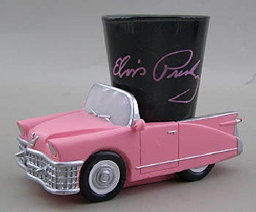 Elvis Presley Signature Shot Glass with Pink Car Base