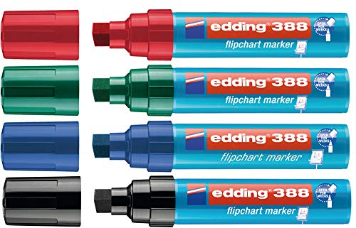 edding Flipchart-Marker 388 sortiert, Keilspitze 4,0-12,0mm, 4St.