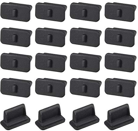 sourcing map 20pcs USB A3 Silicone Cap Port Cover Anti Dust Protector 12.3mmx3.5mm Black