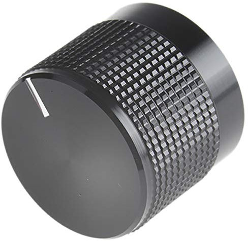 RS PRO Potentiometer Drehknopf Schwarz, Zeiger Weiß Ø 20mm x 17mm, Rund Schaft 6mm