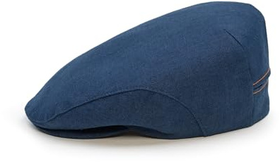 Sterkowski Derby Flatcap | 100% Leinen Super Leicht Herren Sommer Schiebermütze | Schirmmütze mit Atmungsaktivem Netzstoff